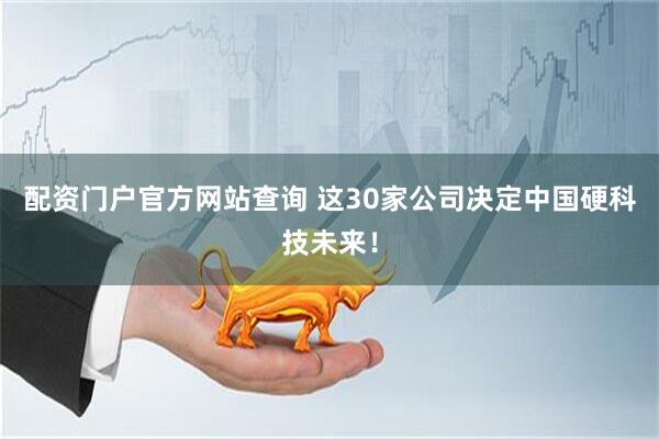 配资门户官方网站查询 这30家公司决定中国硬科技未来！